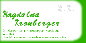 magdolna kronberger business card